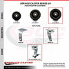 Service Caster 6 Inch Polyolefin Swivel Caster Set with Ball Bearings 2 Brakes SCC SCC-20S620-POB-2-TLB-2